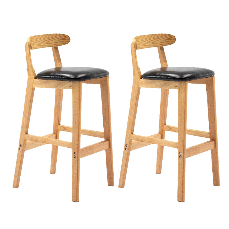 Modern Rubberwood Dessert Shop Barstool Footrest Matte Finish Stool