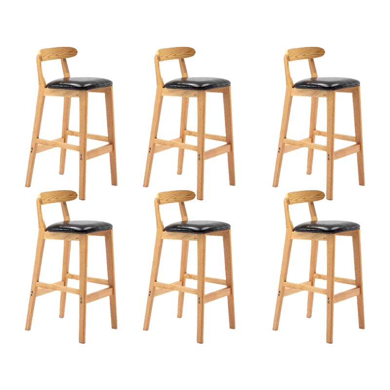 Modern Rubberwood Dessert Shop Barstool Footrest Matte Finish Stool