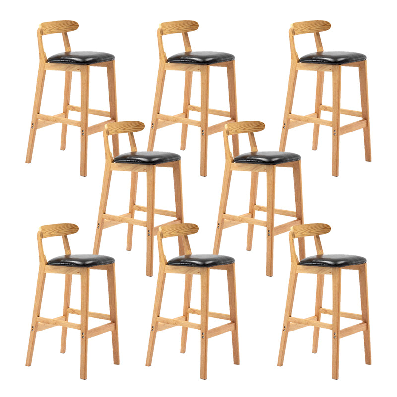 Modern Rubberwood Dessert Shop Barstool Footrest Matte Finish Stool
