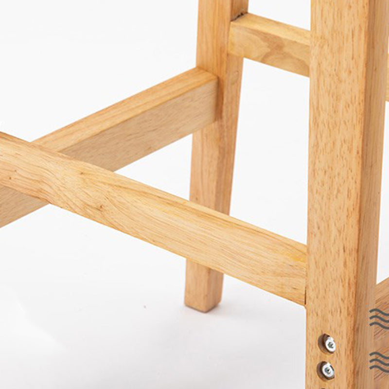 Modern Rubberwood Dessert Shop Barstool Footrest Matte Finish Stool