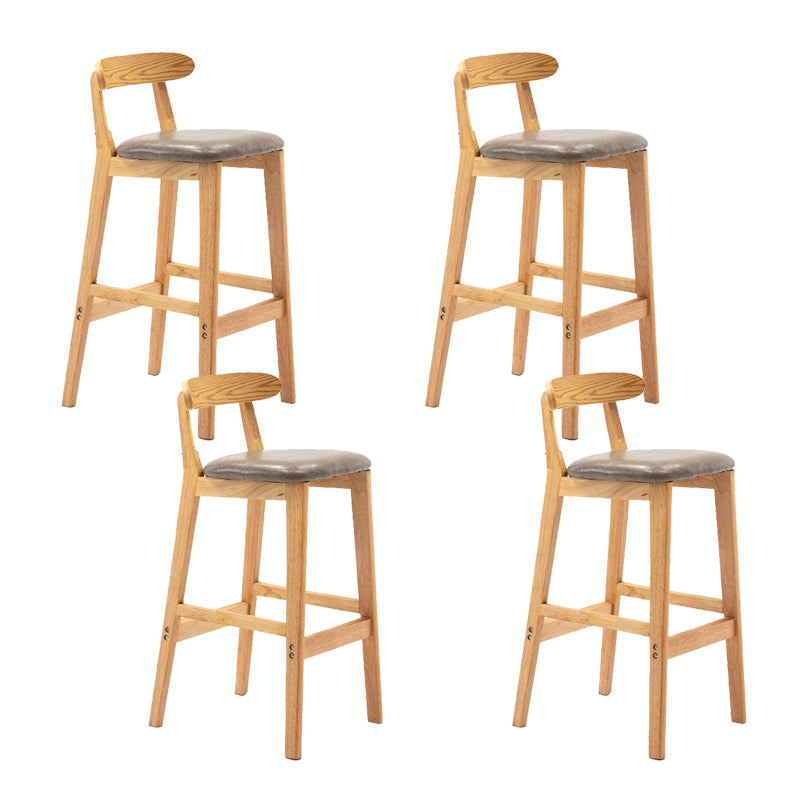 Modern Rubberwood Dessert Shop Barstool Footrest Matte Finish Stool