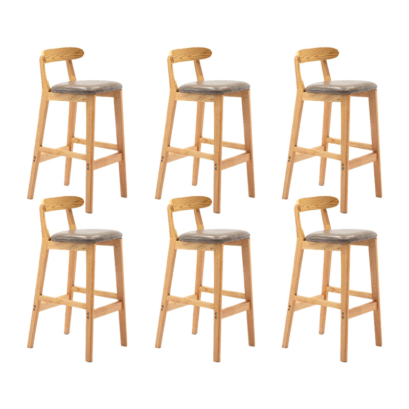 Modern Rubberwood Dessert Shop Barstool Footrest Matte Finish Stool