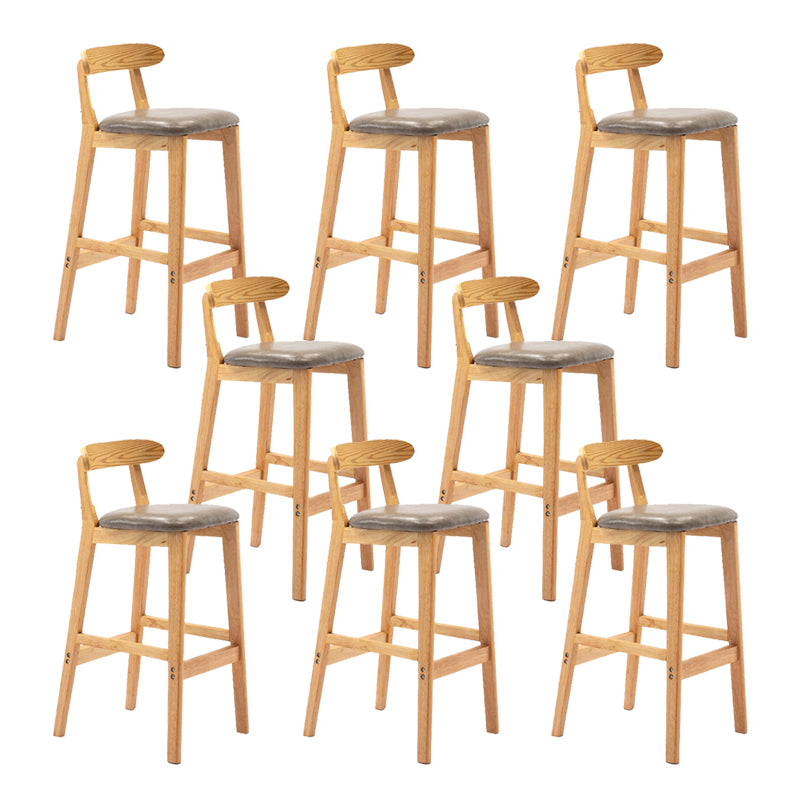 Modern Rubberwood Dessert Shop Barstool Footrest Matte Finish Stool