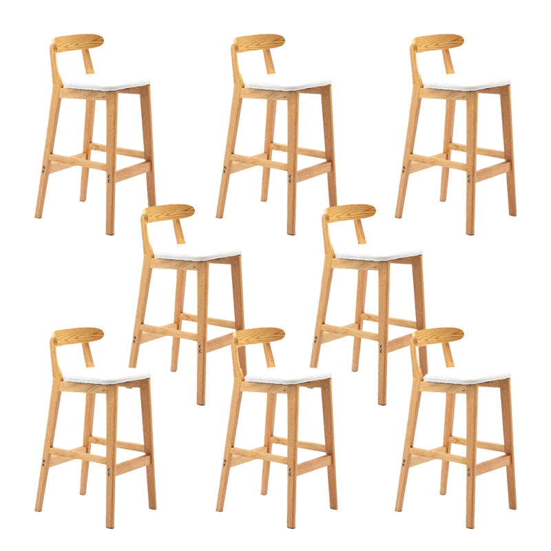 Modern Rubberwood Dessert Shop Barstool Footrest Matte Finish Stool