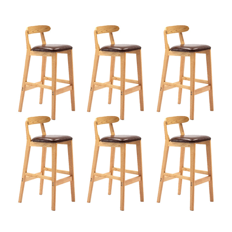 Modern Rubberwood Dessert Shop Barstool Footrest Matte Finish Stool