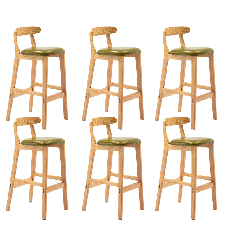 Modern Rubberwood Dessert Shop Barstool Footrest Matte Finish Stool