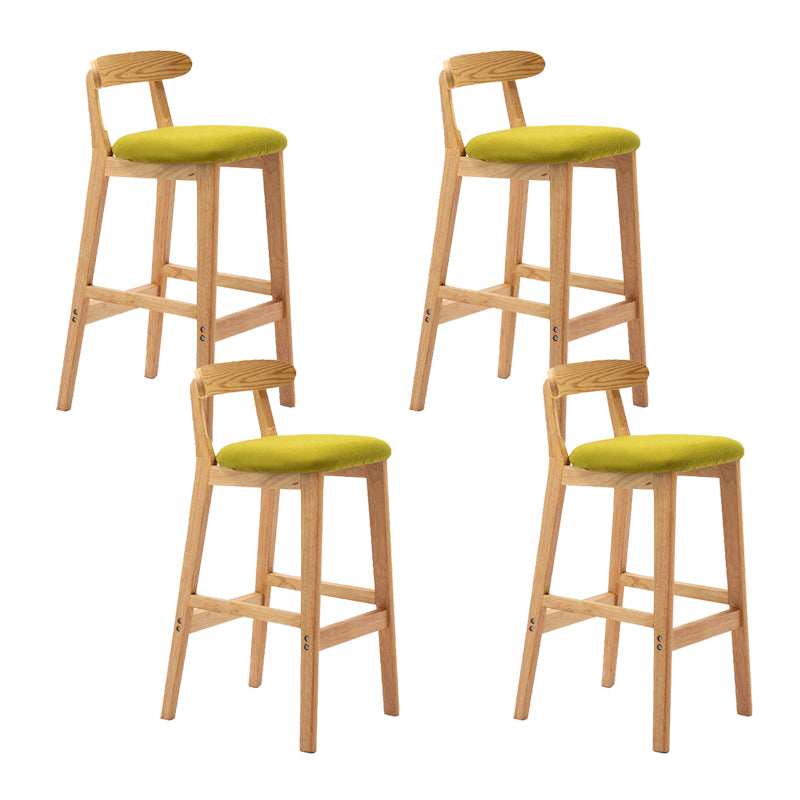 Modern Rubberwood Dessert Shop Barstool Footrest Matte Finish Stool