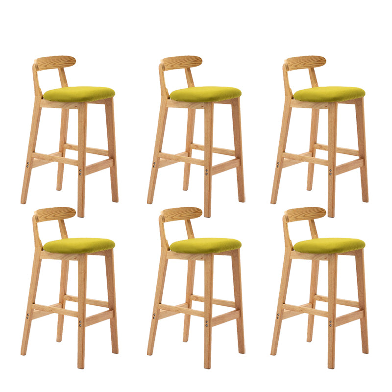 Modern Rubberwood Dessert Shop Barstool Footrest Matte Finish Stool