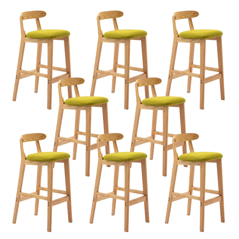 Modern Rubberwood Dessert Shop Barstool Footrest Matte Finish Stool