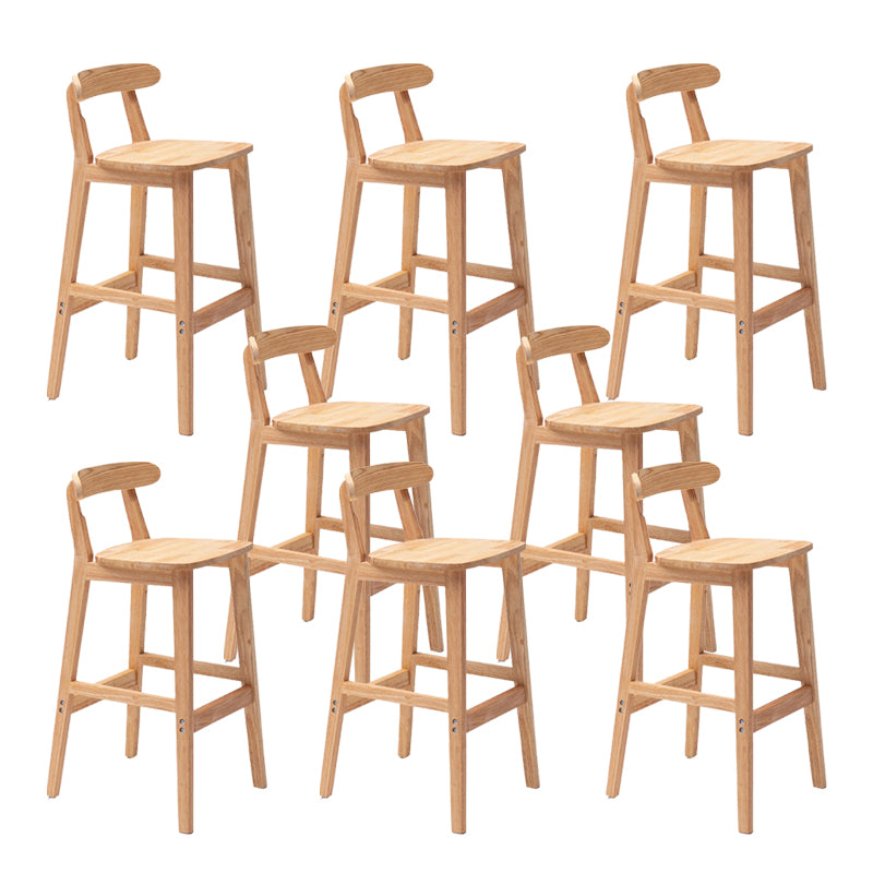 Modern Rubberwood Dessert Shop Barstool Footrest Matte Finish Stool