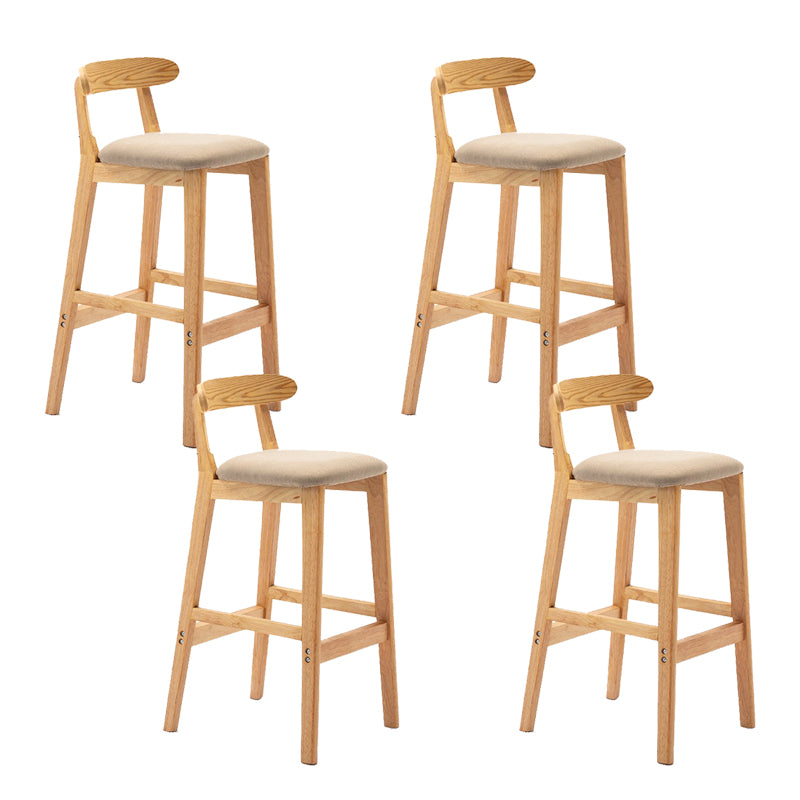 Modern Rubberwood Dessert Shop Barstool Footrest Matte Finish Stool