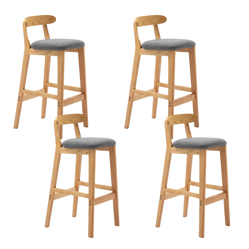 Modern Rubberwood Dessert Shop Barstool Footrest Matte Finish Stool