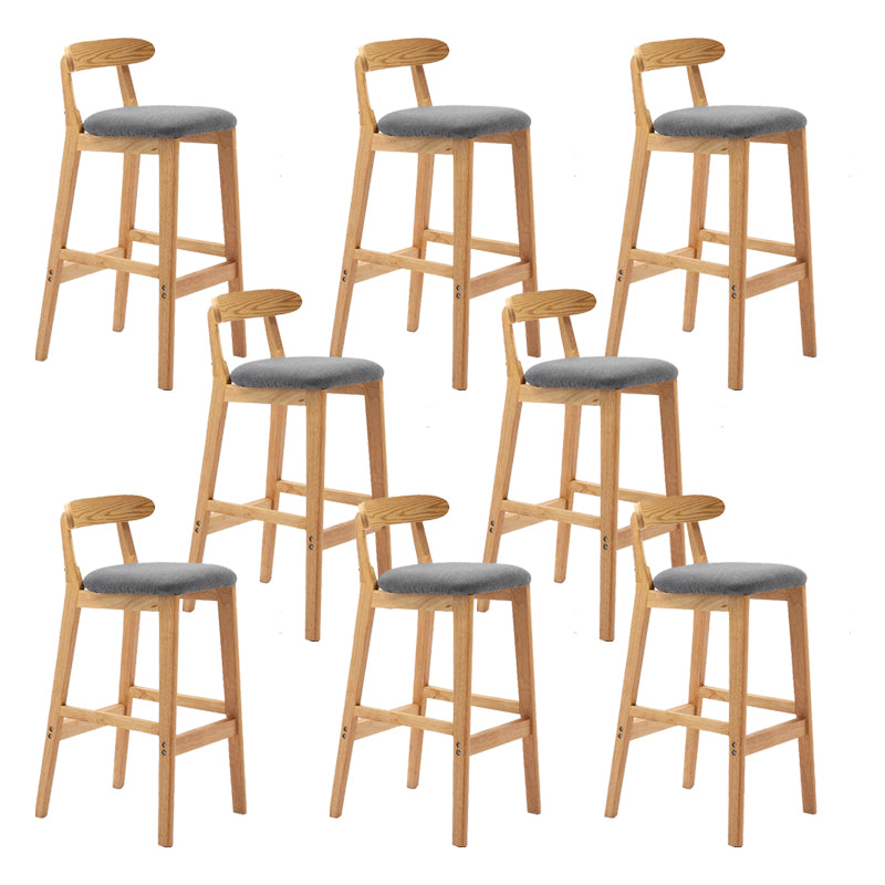 Modern Rubberwood Dessert Shop Barstool Footrest Matte Finish Stool