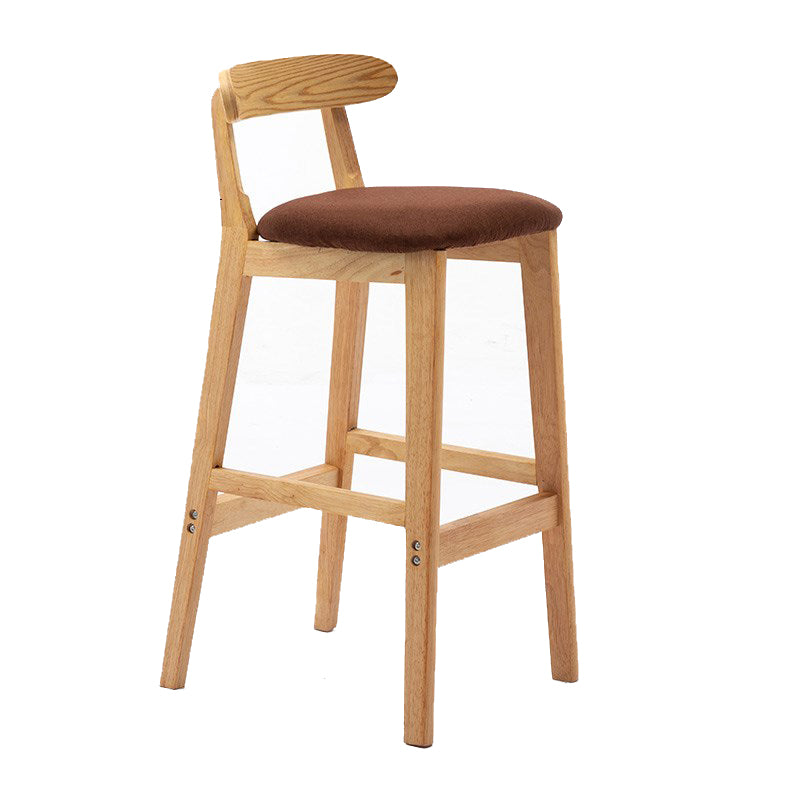 Modern Rubberwood Dessert Shop Barstool Footrest Matte Finish Stool