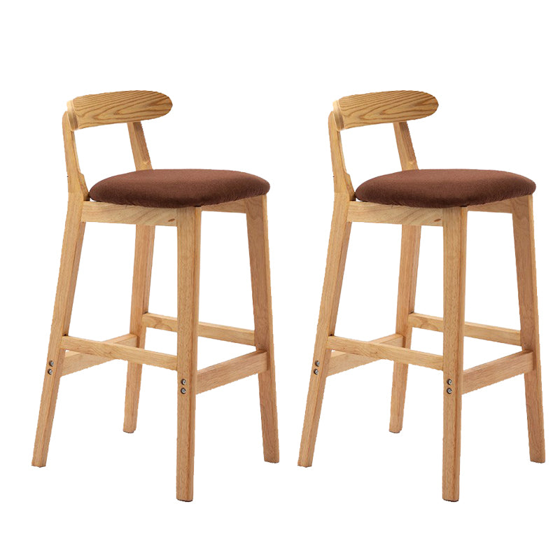 Modern Rubberwood Dessert Shop Barstool Footrest Matte Finish Stool