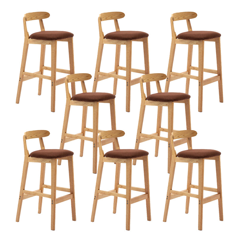 Modern Rubberwood Dessert Shop Barstool Footrest Matte Finish Stool