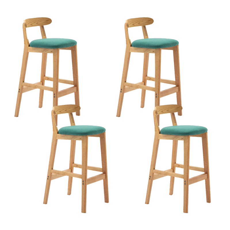 Modern Rubberwood Dessert Shop Barstool Footrest Matte Finish Stool