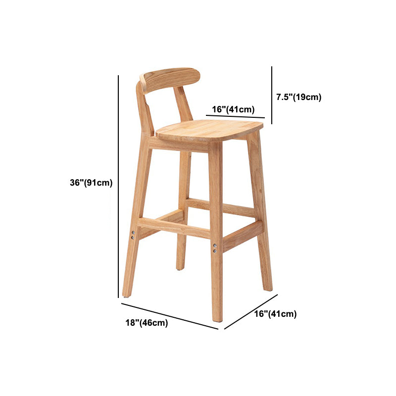 Modern Rubberwood Dessert Shop Barstool Footrest Matte Finish Stool