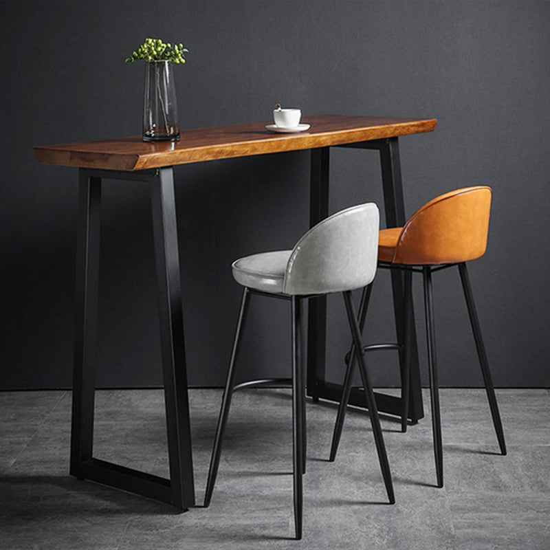 Indoor Faux Leather Counter Chair Industrial Bar Stool with Metal Legs