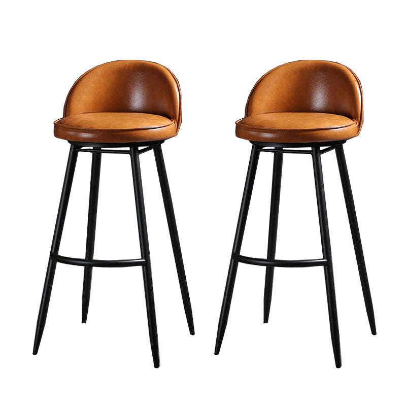 Indoor Faux Leather Counter Chair Industrial Bar Stool with Metal Legs
