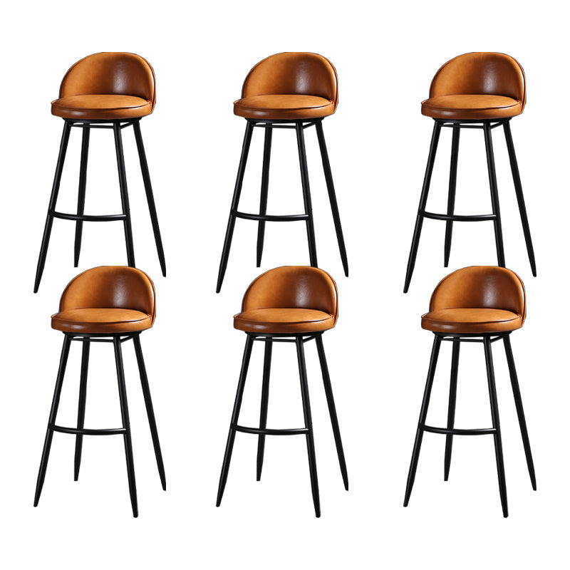 Indoor Faux Leather Counter Chair Industrial Bar Stool with Metal Legs