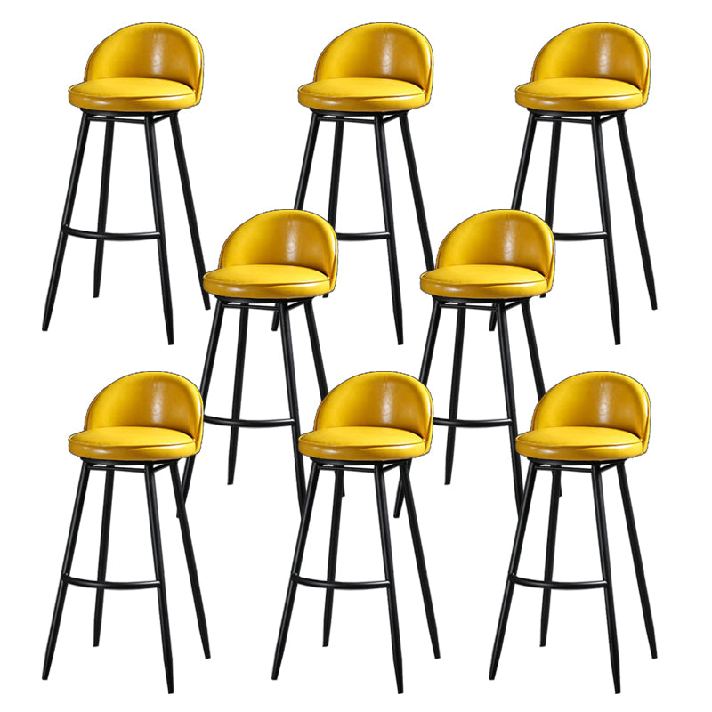 Indoor Faux Leather Counter Chair Industrial Bar Stool with Metal Legs