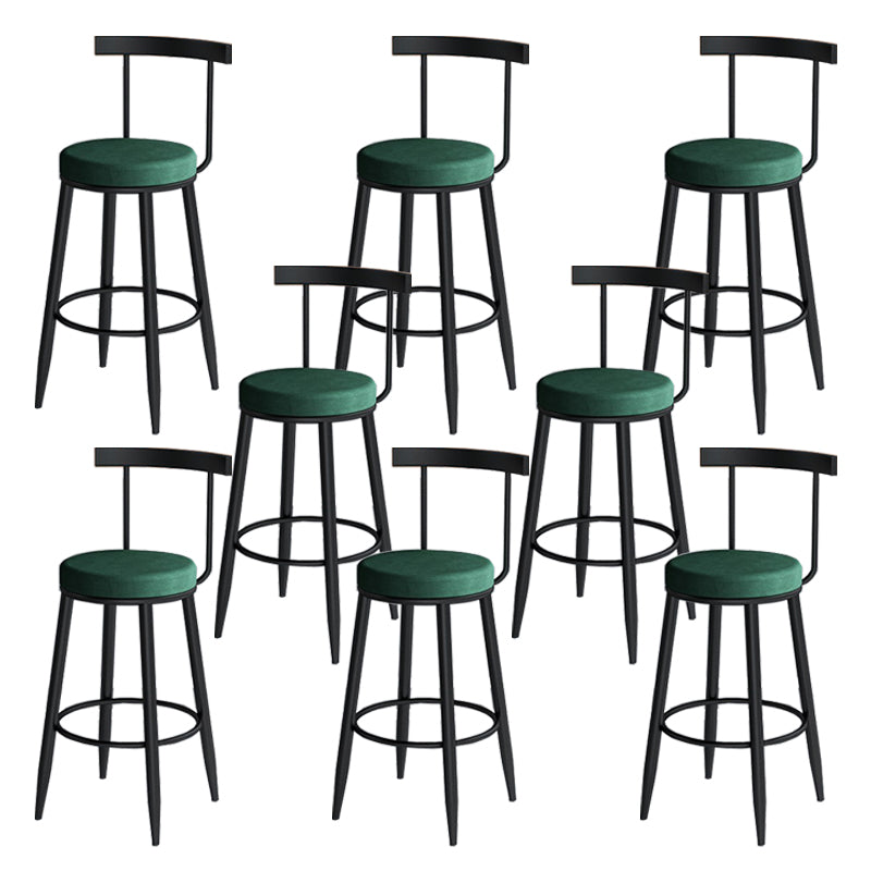 Modern Matte Finish Velvet Counter Stool Low Back Home Barstool