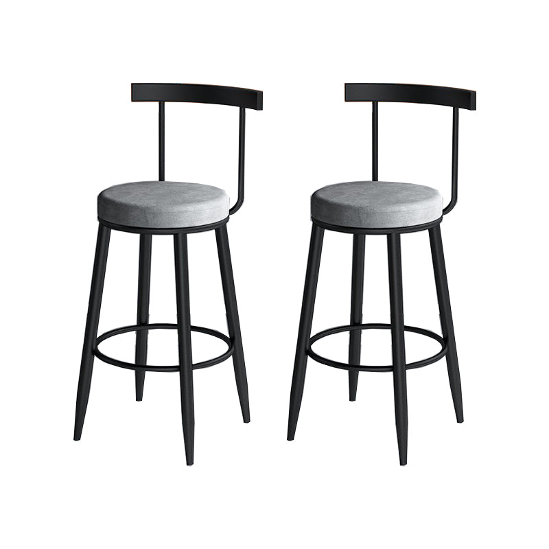 Modern Matte Finish Velvet Counter Stool Low Back Home Barstool