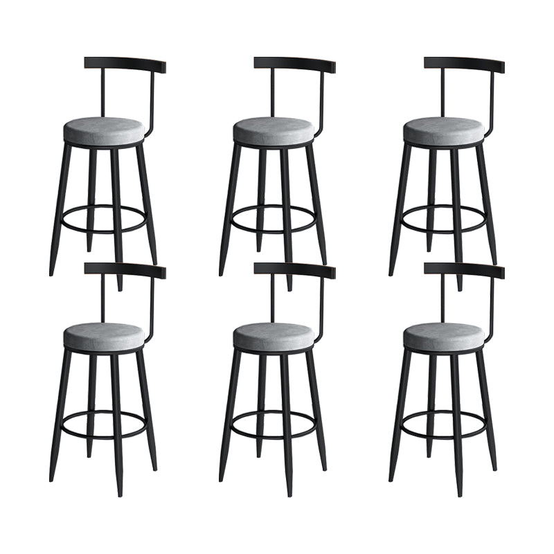 Modern Matte Finish Velvet Counter Stool Low Back Home Barstool