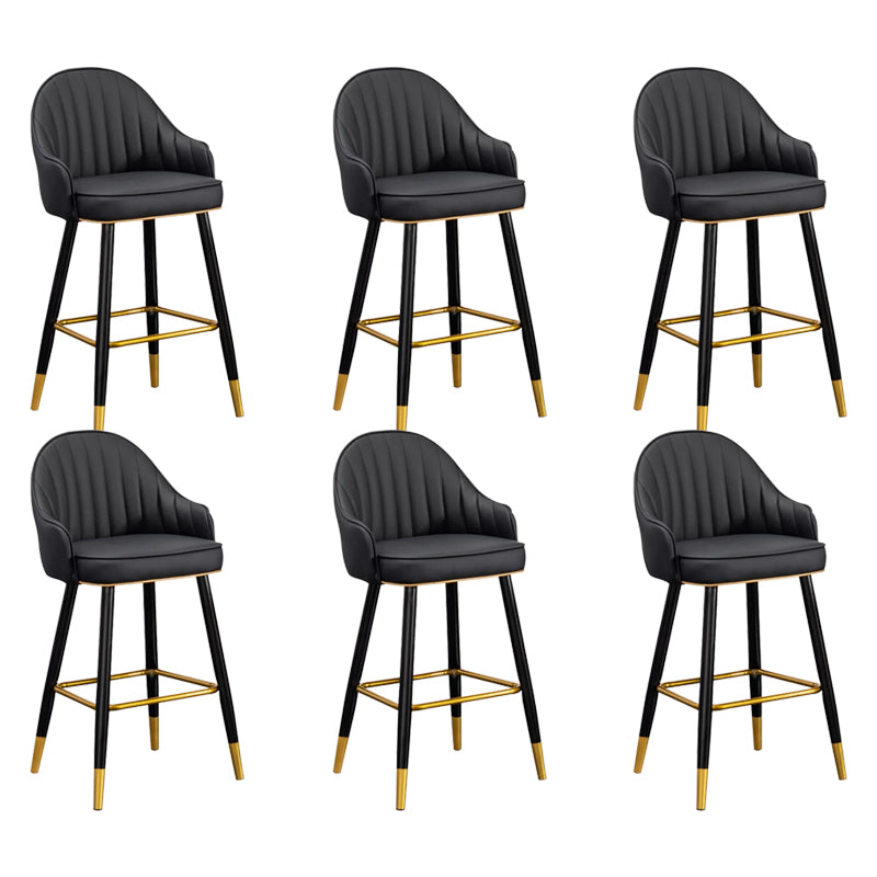 Modern Faux Leather Bar Chair Indoor Upholstered Bar Stool with Footrest