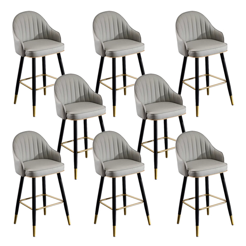 Modern Faux Leather Bar Chair Indoor Upholstered Bar Stool with Footrest