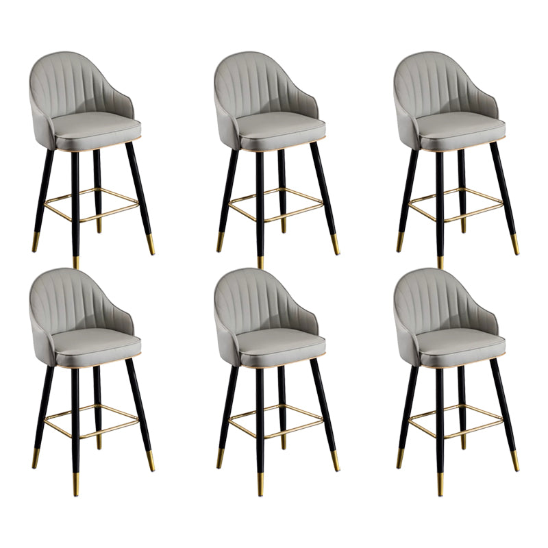 Modern Faux Leather Bar Chair Indoor Upholstered Bar Stool with Footrest