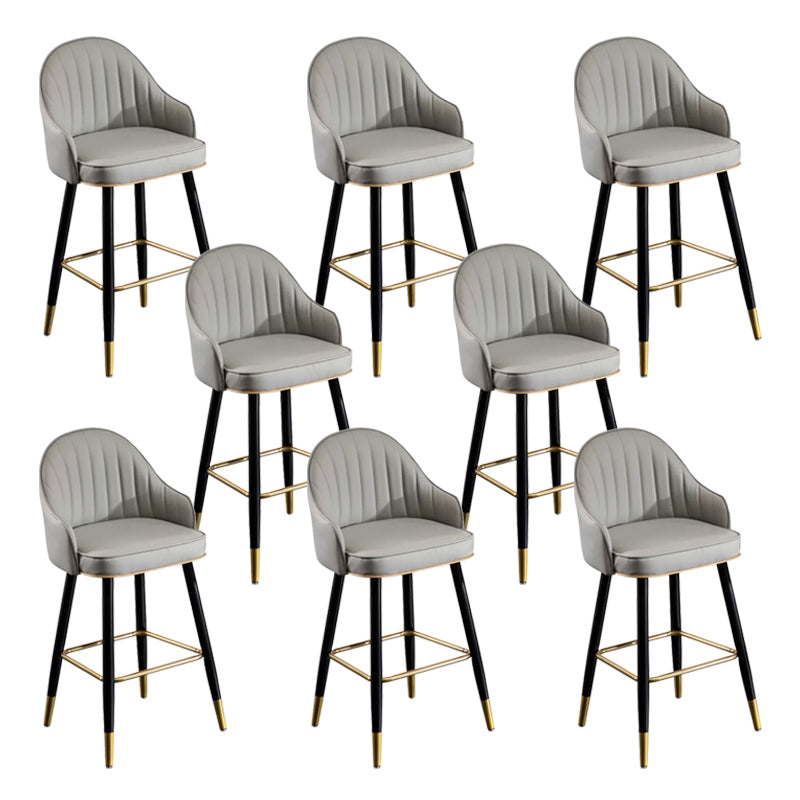 Modern Faux Leather Bar Chair Indoor Upholstered Bar Stool with Footrest
