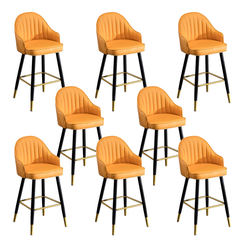 Modern Faux Leather Bar Chair Indoor Upholstered Bar Stool with Footrest