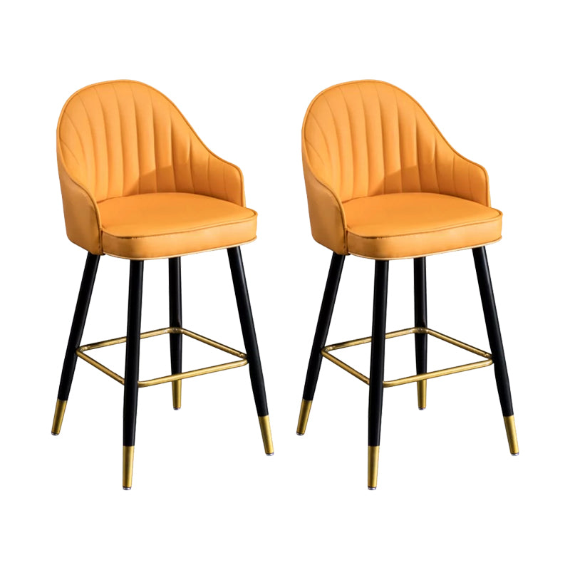 Modern Faux Leather Bar Chair Indoor Upholstered Bar Stool with Footrest