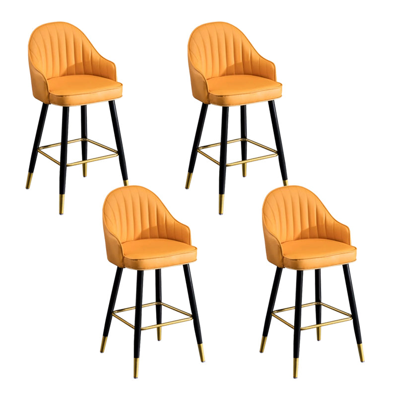 Modern Faux Leather Bar Chair Indoor Upholstered Bar Stool with Footrest