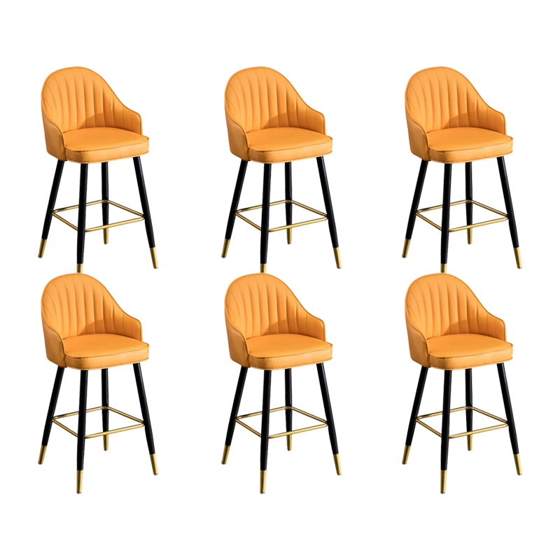 Modern Faux Leather Bar Chair Indoor Upholstered Bar Stool with Footrest