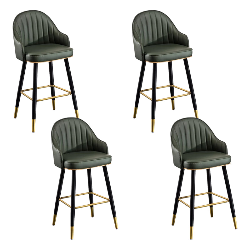 Modern Faux Leather Bar Chair Indoor Upholstered Bar Stool with Footrest