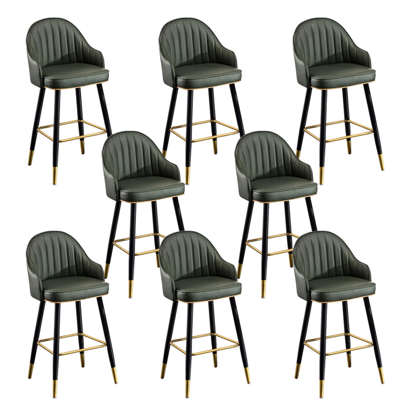 Modern Faux Leather Bar Chair Indoor Upholstered Bar Stool with Footrest