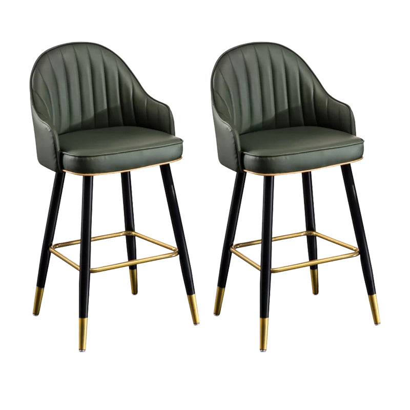 Modern Faux Leather Bar Chair Indoor Upholstered Bar Stool with Footrest