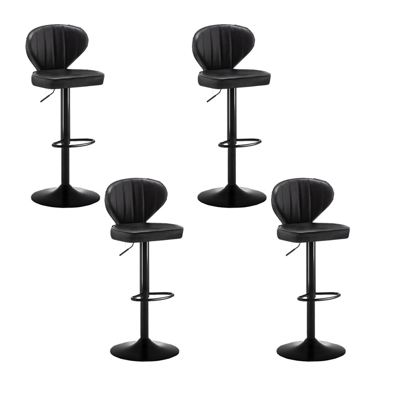 Home Swivel Adjustable Height Stool Modern Matte Finish Leather Barstool