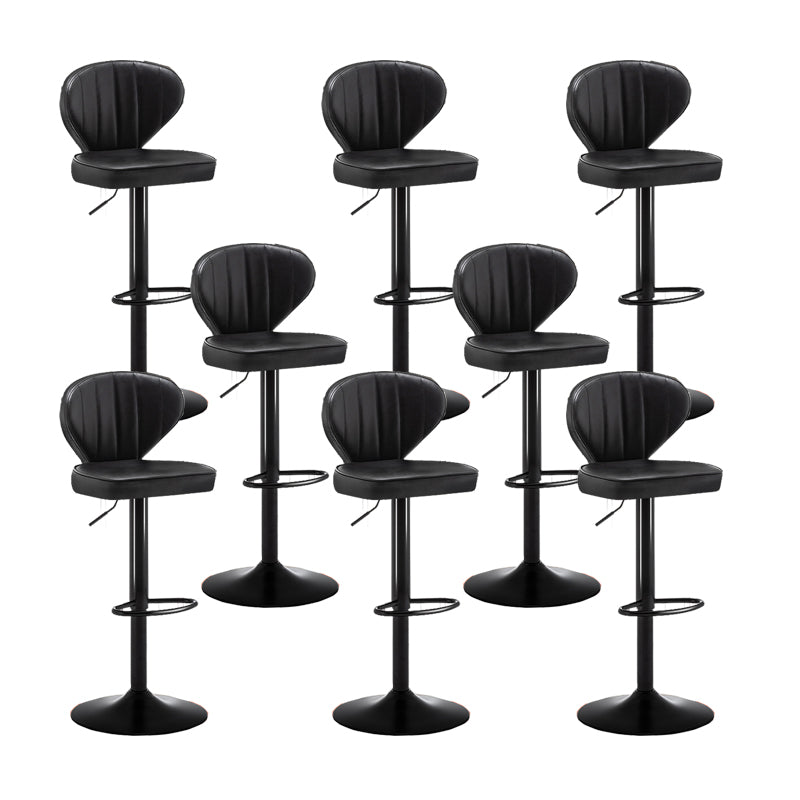 Home Swivel Adjustable Height Stool Modern Matte Finish Leather Barstool
