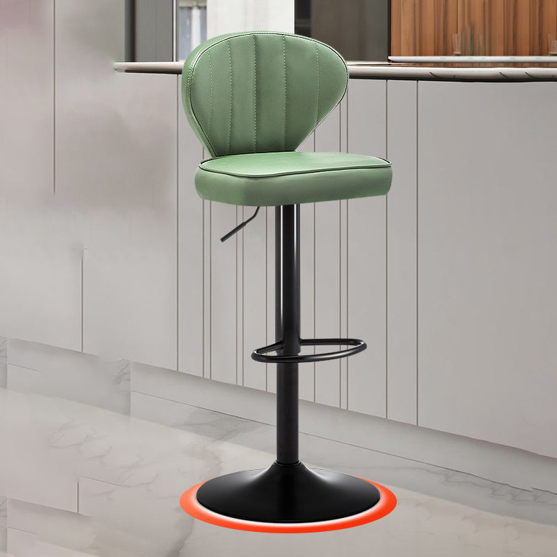 Home Swivel Adjustable Height Stool Modern Matte Finish Leather Barstool