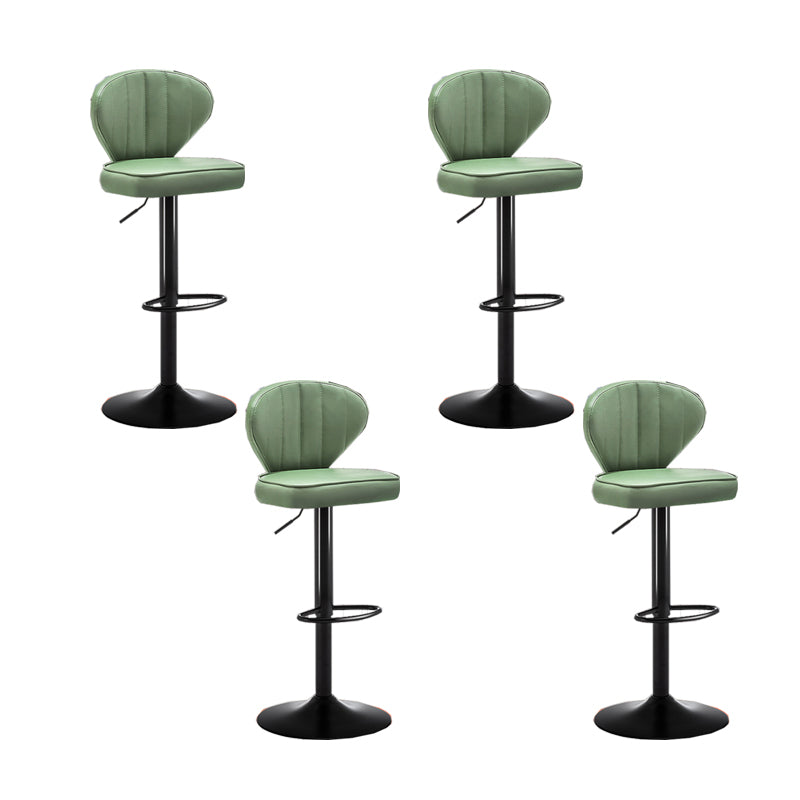 Home Swivel Adjustable Height Stool Modern Matte Finish Leather Barstool