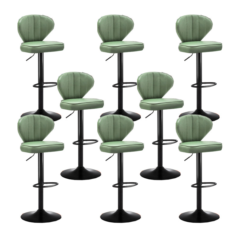 Home Swivel Adjustable Height Stool Modern Matte Finish Leather Barstool