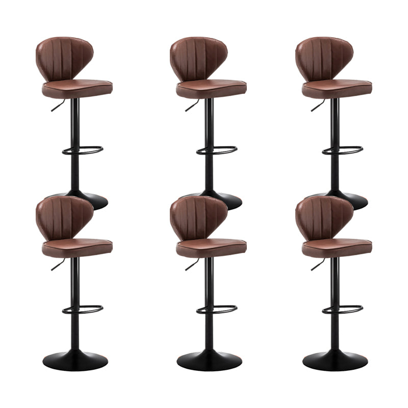 Home Swivel Adjustable Height Stool Modern Matte Finish Leather Barstool
