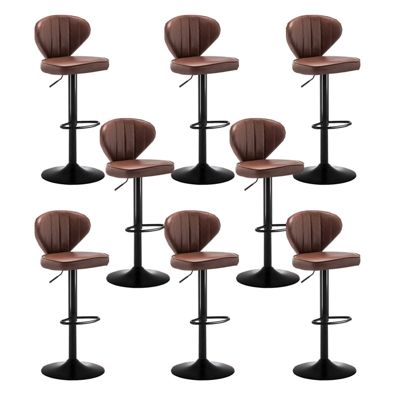 Home Swivel Adjustable Height Stool Modern Matte Finish Leather Barstool