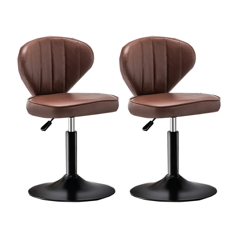 Home Swivel Adjustable Height Stool Modern Matte Finish Leather Barstool