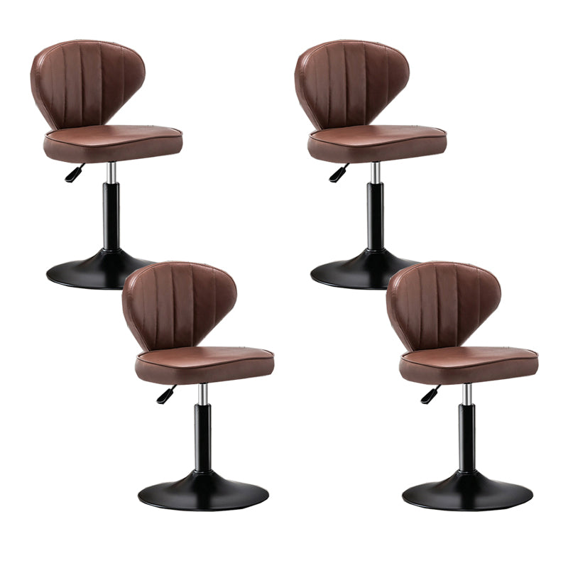 Home Swivel Adjustable Height Stool Modern Matte Finish Leather Barstool