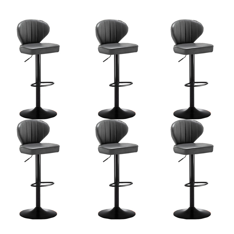 Home Swivel Adjustable Height Stool Modern Matte Finish Leather Barstool